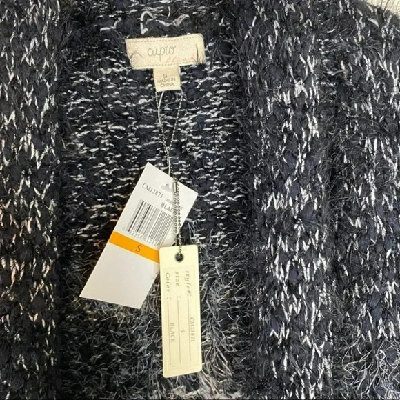 Cupio NWT Black/white eye lash open Cardigan - Picture 3 of 7